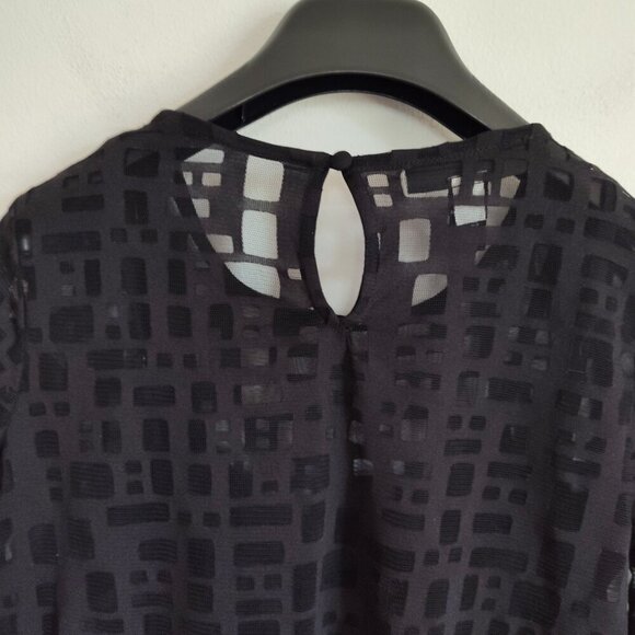 Ladies SZ S Inc Windowpane Illusion Three-Quarter Sleeve T-Shirt - Picture 2 of 3